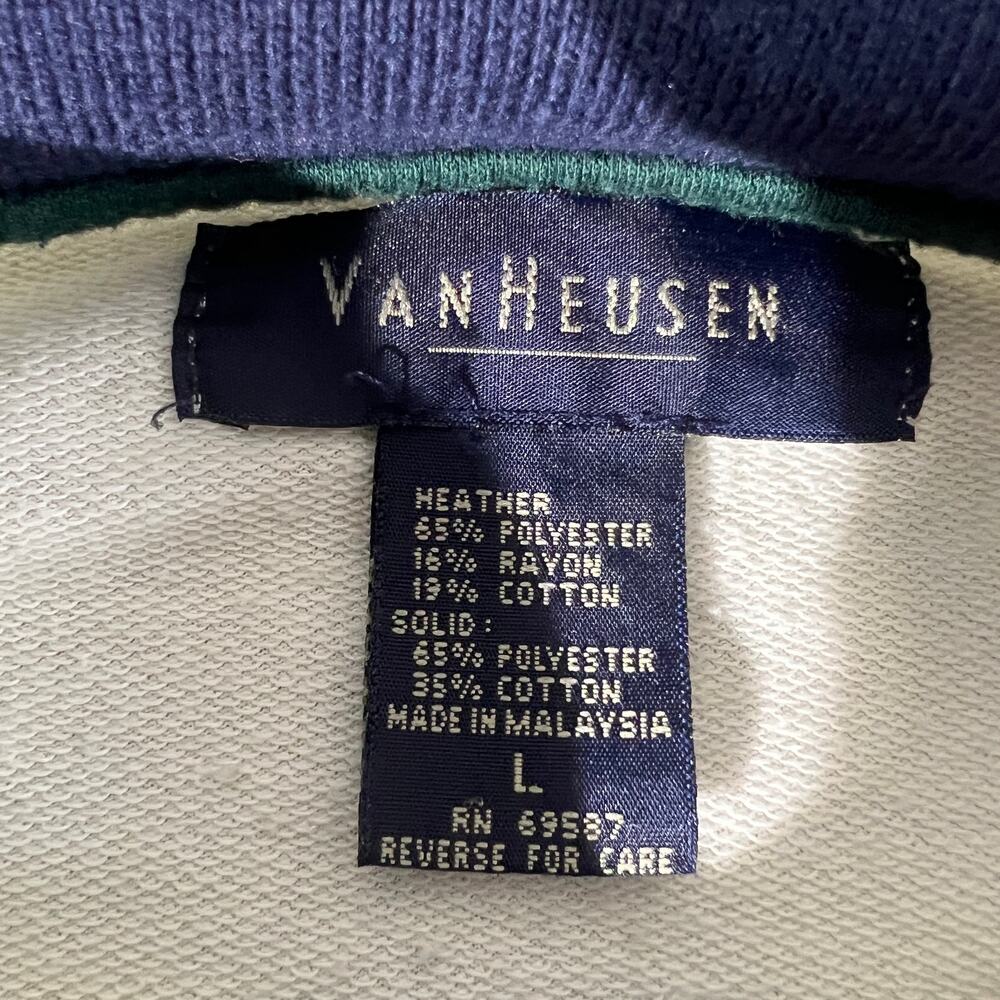 Vintage Van Heusen Colorblock Rugby Polo Sweatshirt L - Picture 4 of 14